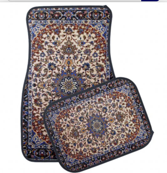 Antique Persian Pattern, Blue Oriental Carpet Car Floor Mat