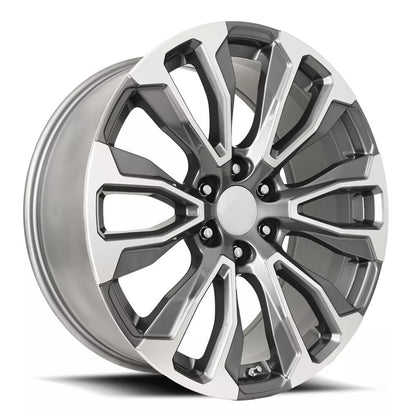 FR 203 – GMC DENALI 12 SPOKE REPLICA WHEEL – GRAY MACHINED FACE